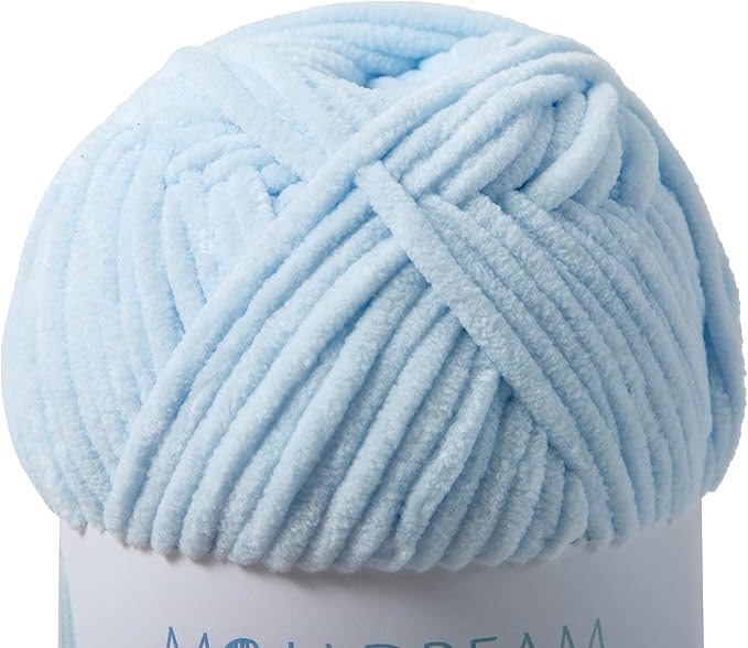 3PCS 3.5oz Chenille Yarn for Blankets Amigurumi: Soft Velvet Baby Yarn Blanket Knitting and Crocheting Bulky 5# Yarn 3 Skeins of 100g (Light Blue)