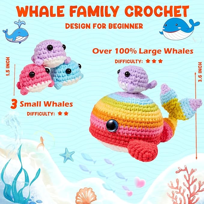 Kovarela Crochet Kit for Beginners Adults – Easy All-in-One Starter Pack with Fun Video Tutorials, Extra Yarn & Tools – DIY Amigurumi Craft Gift (Craft & Chill Edition)