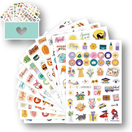 Holiday & Daily & Monthly Planner Stickers - 12 Sheet Sticker Book for Adults, Calendar Sticker for Planners with Stickers, Essential Holiday Planner Accessories