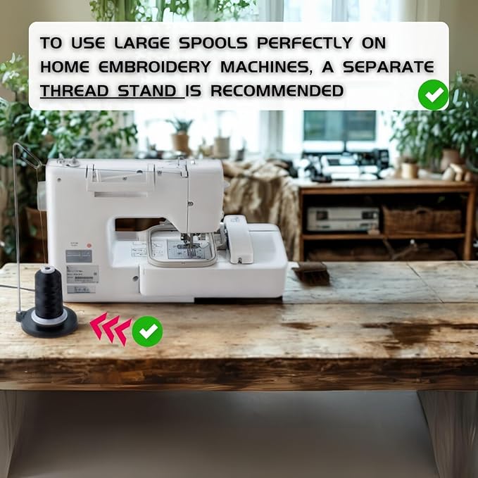 Simthread 12 Spools Embroidery Thread Set, 3000 Yards 40WT 100% Polyester Trilobal Machine Thread for Professional & Home Use, Compatible with Brother, Singer, Janome & More, 6Black+6White