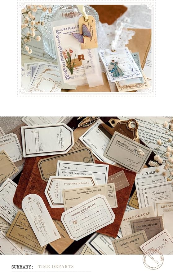 Alideco 400pcs Scrapbook Paper Vintage Lace Film Border Scrapbooking Paper for Journaling Supplies, Decorative Craft Paper for Junk Journals (huiyixuzhang)