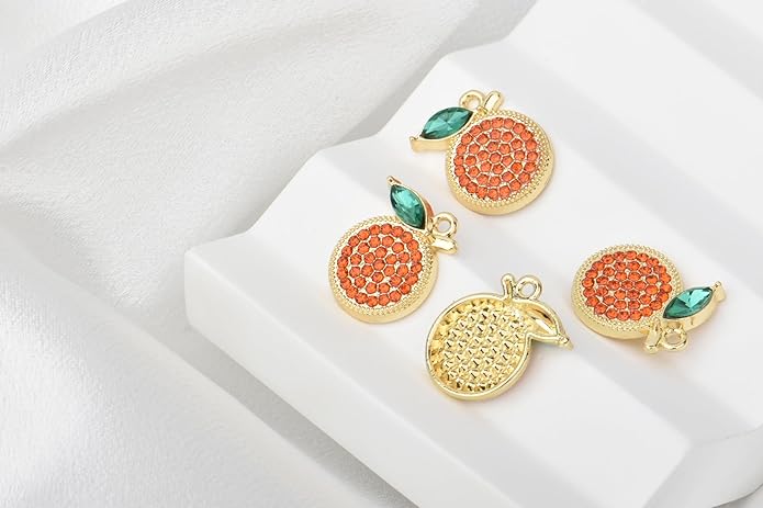 Pack of 20 Rhinestone Charms Gold Plated Pendants Pave Crystal Accessories for Necklace Bracelet Jewelry Making DIY Crafting
