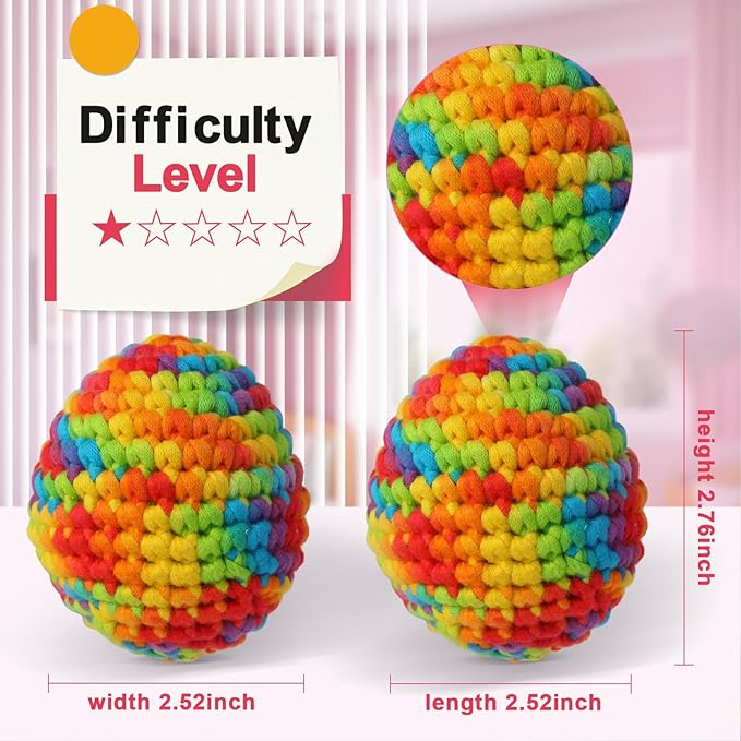 GougouStar Crochet Kit for Beginners, Animal Crochet Kits, Knitting Kit with Step-by-Step Video Tutorials and Crochet Accessories - Amigurumi Beginner Crochet Kit (Two Eggs)