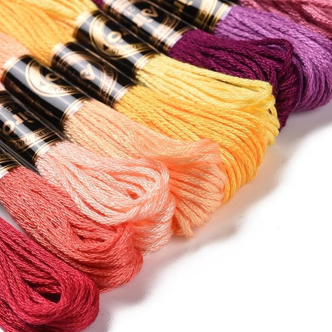 20 Skeins Variegated Embroidery Floss Cross Stitch Threads Colorful Polyester 6 Strands Rainbow Friendship Bracelet String Thread for Jewelry Making Bracelets Knitting Stitching DIY Crafts
