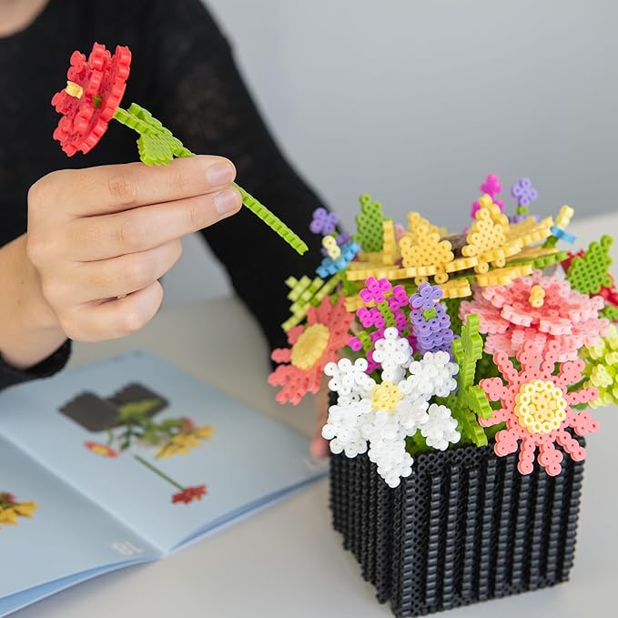 Perler 80-57239 Wildflower Bouquet 3D Fused Bead Craft Activity Kit, Multicolor, 8007 Pieces