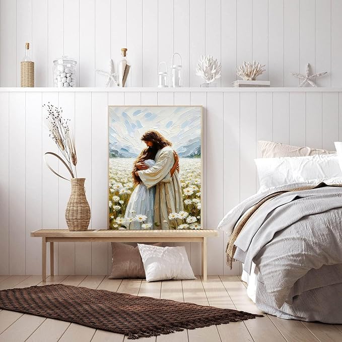 igoodom Jesus Diamond Art Kits for Adults, Jesus Diamond Painting Kit, Full Drill Round Diamond Art Kits, DIY Gem Art and Crafts for Home Wall Decor Gift 12x16inch