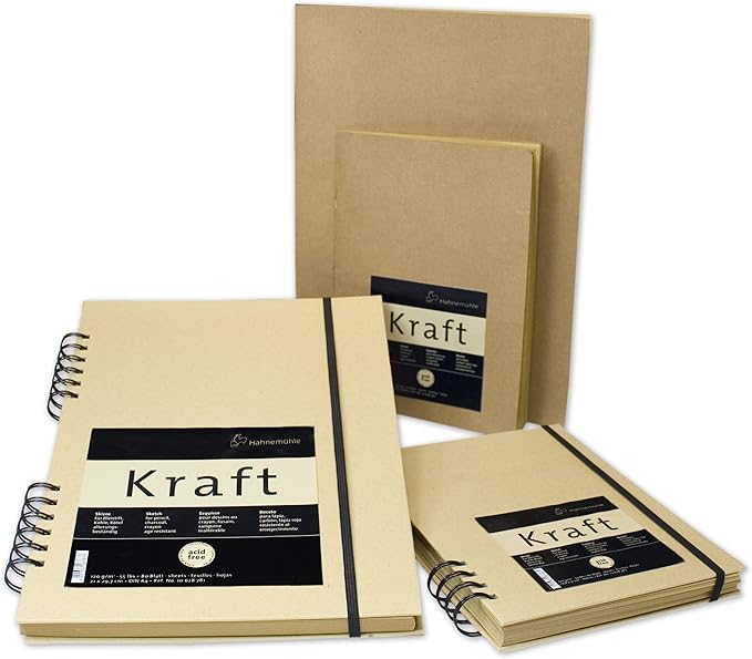 Hahnemuhle Kraft Paper Sketch Book A5 (8.3x5.8 inches) 120gsm 80 Sheets/160 Pages