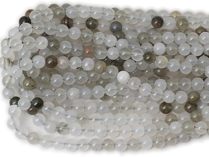 cheavian 45pcs 8mm natural light green ice quartzite crystal round loose beads for jewelry making 1 strand 15"