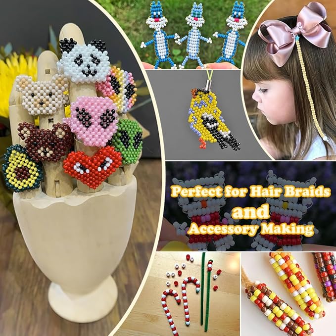 1100pcs Pony Beads,Bulk Beads for Jewelry Making Friendship Bracelet,Crafts Pony Bead for Bracelets Making,Hair Bead for Braids for Women