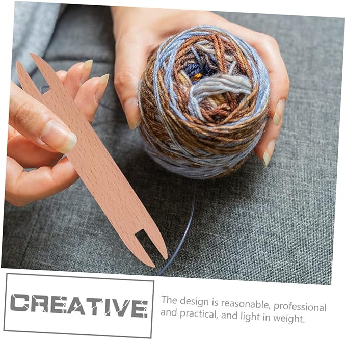 EXCEART DIY Weaving Loom Craft Kit - Includes 4Pcs Wooden Shuttle Sticks and Knitting Needles - Hand Loom Sticks for Scarf - Sweater - Tapestry - Cross Stitch Kits - Knitting Accessories -