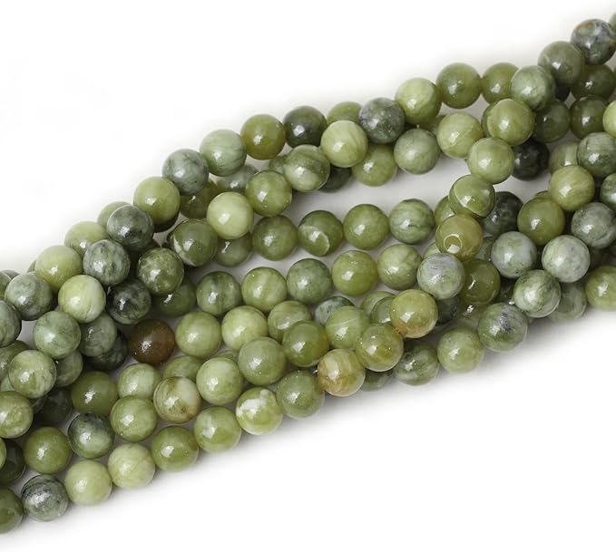 cheavian 45pcs 8mm natural taiwan green jade round loose beads for jewelry making diy bracelet necklace materials 1 strand 15"