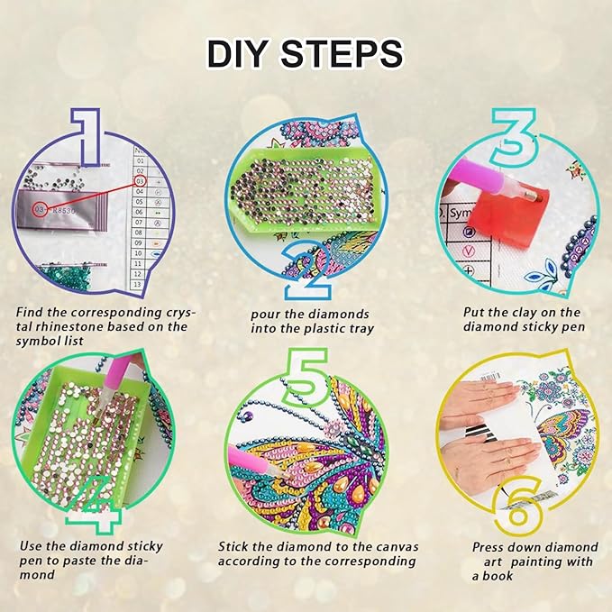HvasJing Link Diamond Painting Kits for Adults Exquisite Floral Cat, 5D Full Drill Diamond Art Kit, Special Shaped Diamonds 11.8 x 11.8 Inch DIY Diamond Dots Craft, Relaxing Hobby Wall Decor