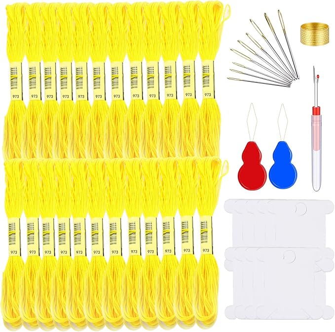 Embroidery Floss Kit-24 Skeins Premium Cross Stitch Thread for Knitting, Embroidery Stitching and Cross Stitch Project