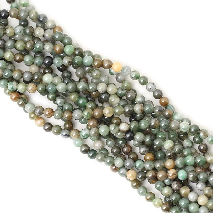 cheavian 60pcs 6mm natural sinkiang jade gemstone round loose beads for jewelry making 1 strand 15 inches