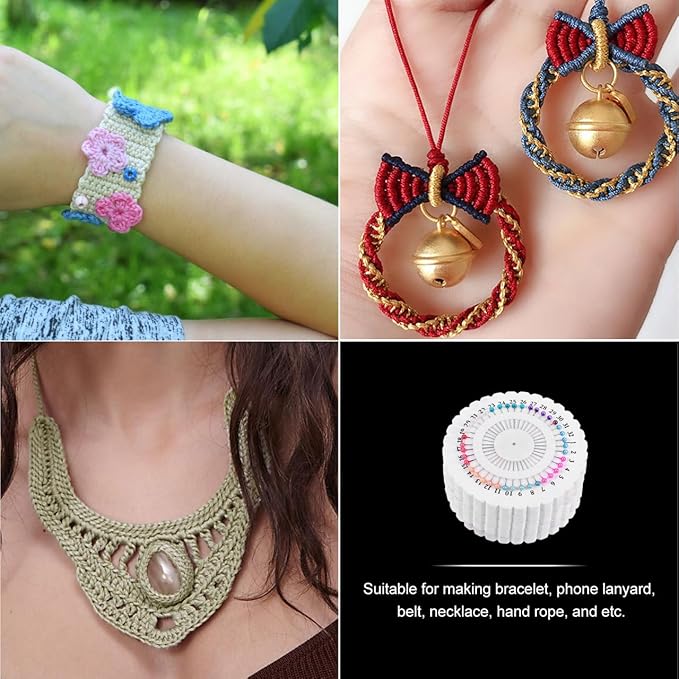 jojofuny 5pcs Kumihimo Disk: Japanese Braiding Disk Set with Positioning Pins - Weaving Plate Friendship Bracelet Disc for Beading Braided Cord Disc Jewelry Making Kit