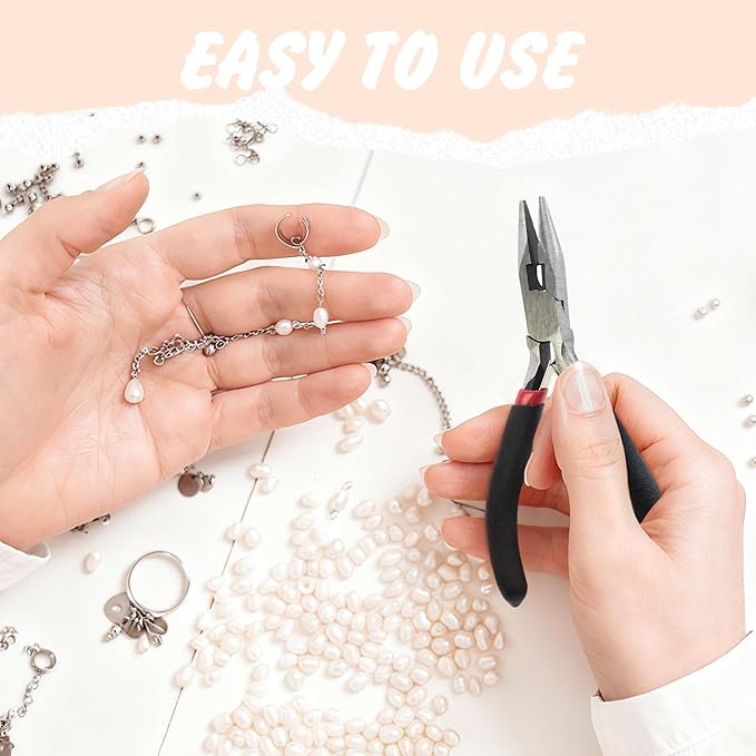Jewelry Repair Kit, 1400 PCS Assorted Sizes Jump Rings Jewelry Making Supplies with Pliers Necklace Clasps Tweezers Opener for DIY Craft and Keychain (Silver and Gold)