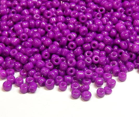 Perlin Glass Seed Beads 2mm 11/0 Round Mini Small Pony Beads 6500pcs for Making Earrings Bracelets Pendants Waist Jewelry DIY Handmade Opaque Color Kit (Purple)