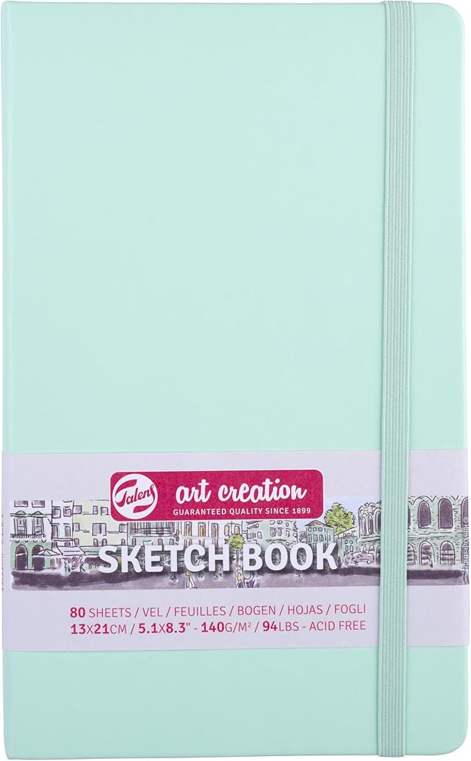 Talens Art Creation T9314-032M 452167 Talens Art Creation Sketchbook, Drawing Notebook, 5.1 x 8.3 inches (13 x 21 cm), Fresh Mint