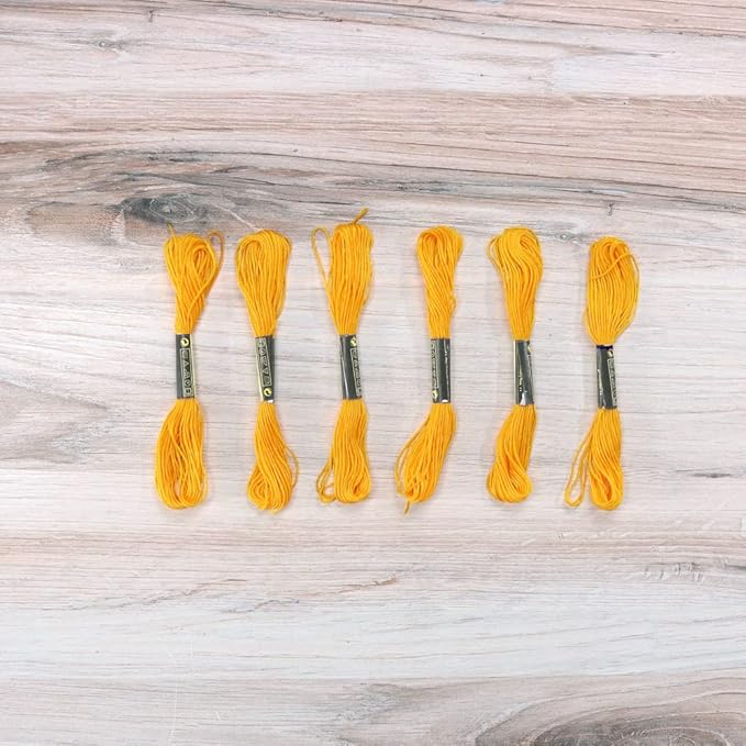 embroidery floss pack – 6 skeins, 8.7 yards each – yellow embroidery floss for needlework, diy bracelets, crafting, weaving