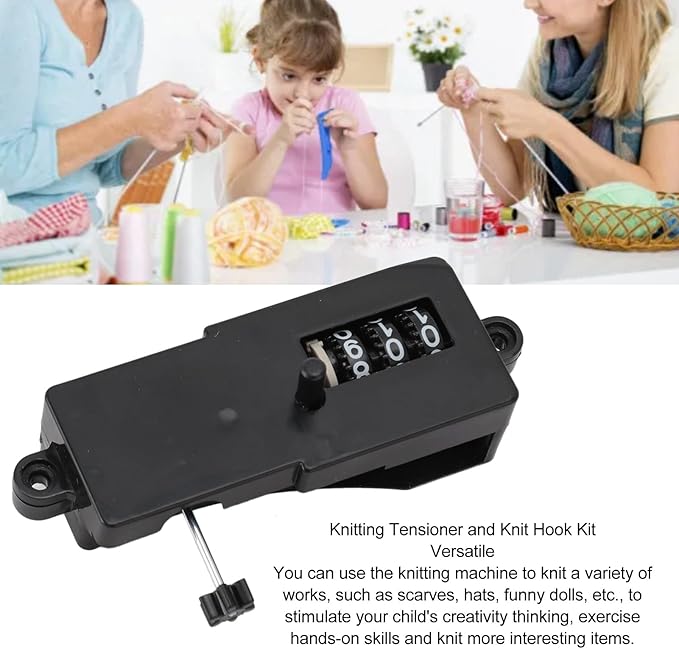 Knitting Machines Adapter Set, Digital Counter for Knitting Machine Accessories Knitting Tensioner for 22 32 40 48 Machine Attachments Include Knitting Needles