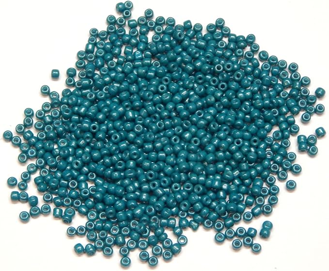 Perlin Glass Seed Beads 2mm 11/0 Round Mini Small Pony Beads 6500pcs for Making Earrings Bracelets Pendants Waist Jewelry DIY Handmade Opaque Color Kit (Indian Sapphire)