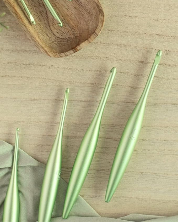 Furls Crochet Hook, Limited Edition Matte Pistachio Streamline Metal, Ergonomic Handle Crochet Hooks 7" (Matte, K - 6.50MM)