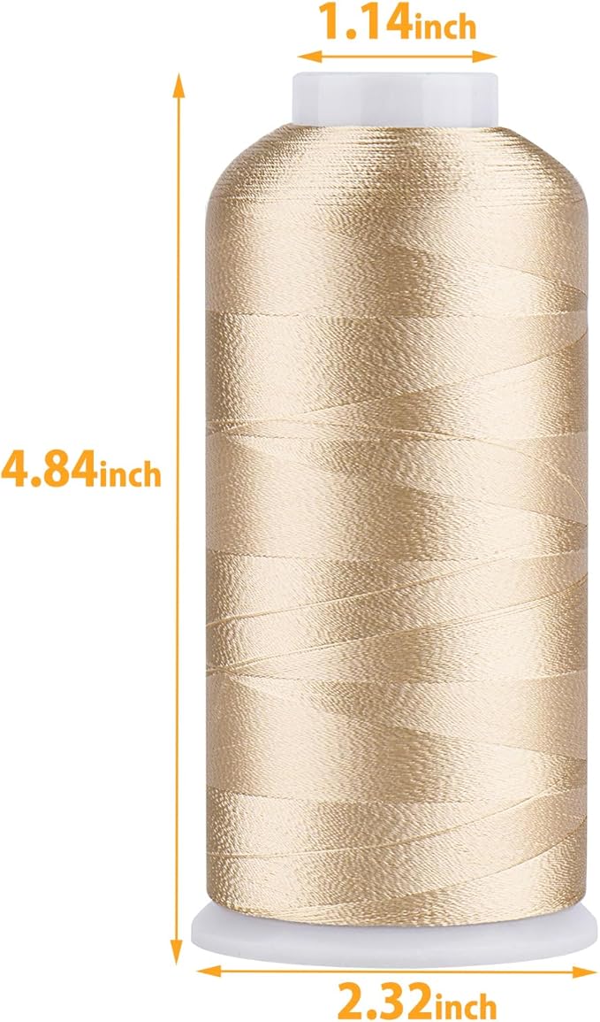 Simthread Rayon Embroidery Thread 5500 Yards, 40wt 100% Rayon Viscose for Commercial and Domestic Machines - Latte 1055