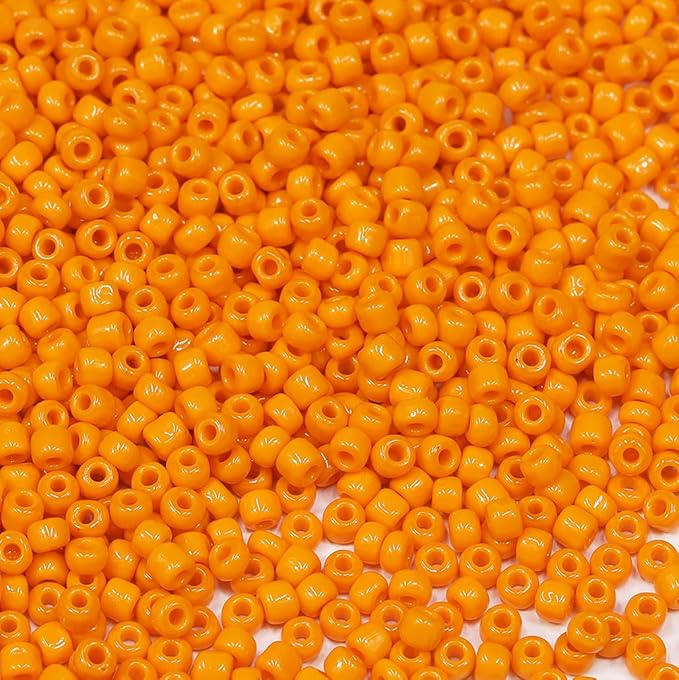 Bala&Fillic Opaque Orange Color 3mm Seed Beads About 3600pcs/100Grams in Bag, 8/0 Glass Craft Beads for Making Bracelet and Necklace (Orange)