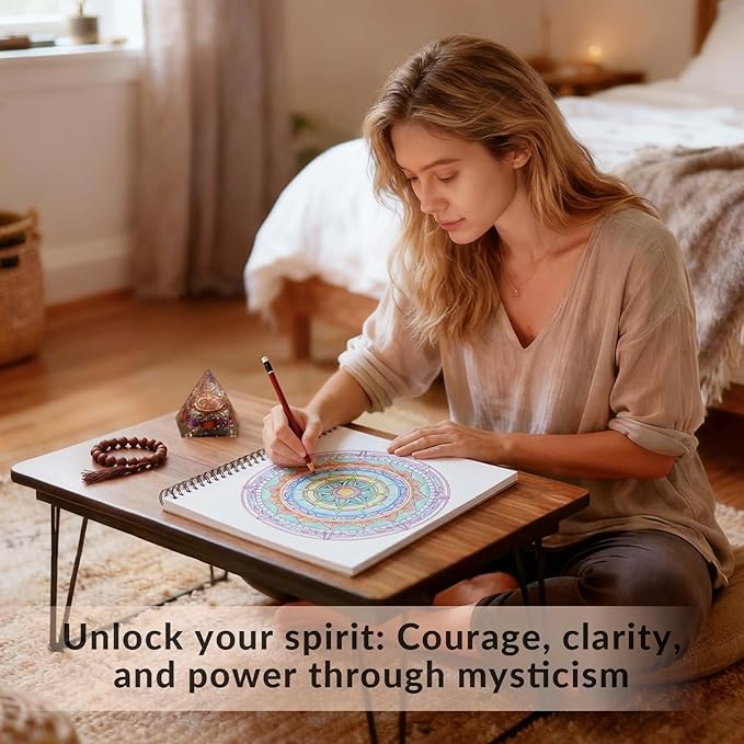 FUN LAVIE Adult Coloring Book - Sacred Geometry Mandala Coloring Books for Adults Relaxation and Stress Relief, Featuring Flower of Life, Metatron's Cube & Mindfulness Orgonite Patterns, Spiral Bound