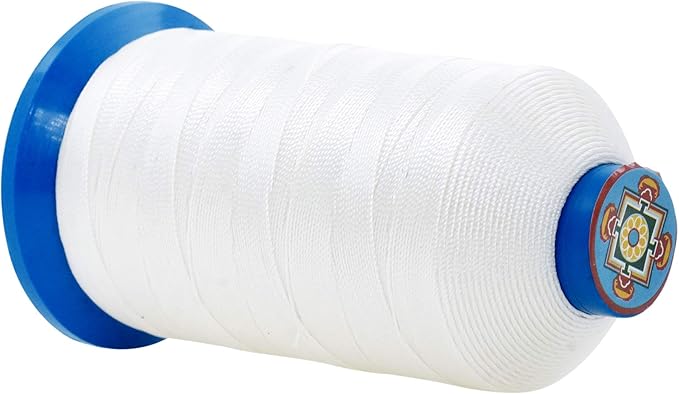 Mandala Crafts Size 92 280D T90 Bonded Nylon Thread - White 1100 YDs Tex 90 Heavy Duty Sewing Threads for Leather, Jeans, Weaving, Outdoor Marine Upholstery