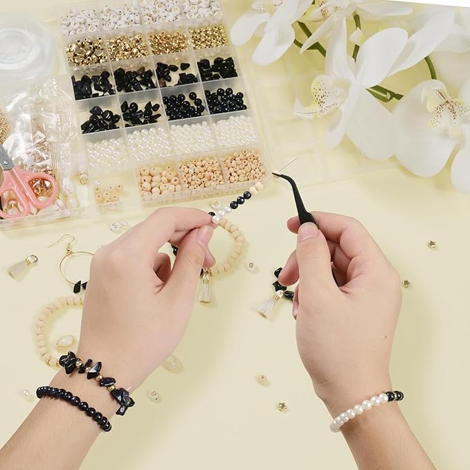 TOIPINIO Bracelet Making Kit Jewelry Making Supplies Kit Natural Stone Beads for Irregular Natural Stone with for DIY Craft-1736 PCS Friendship Bracelet/Necklace/Earrings for Adults (Blue Sandstone)