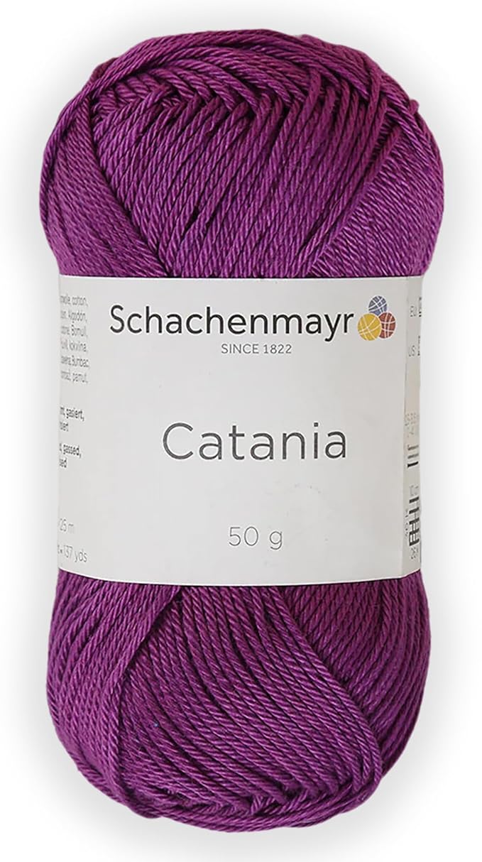 1 Skein/Pack Schachenmayr (SMC) Catania Originals Yarn, Each Ball 1.76 Oz (50gr) / 136 Yards (125 m), 100% Mercerized Cotton for Knitting and Crochet Yarn, Sport Weight, 282 - Phlox