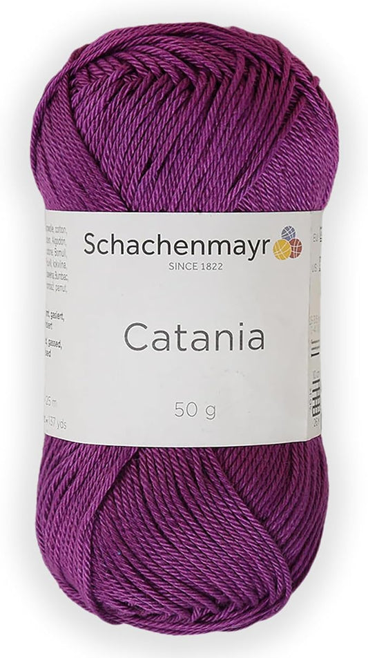 1 Skein/Pack Schachenmayr (SMC) Catania Originals Yarn, Each Ball 1.76 Oz (50gr) / 136 Yards (125 m), 100% Mercerized Cotton for Knitting and Crochet Yarn, Sport Weight, 282 - Phlox