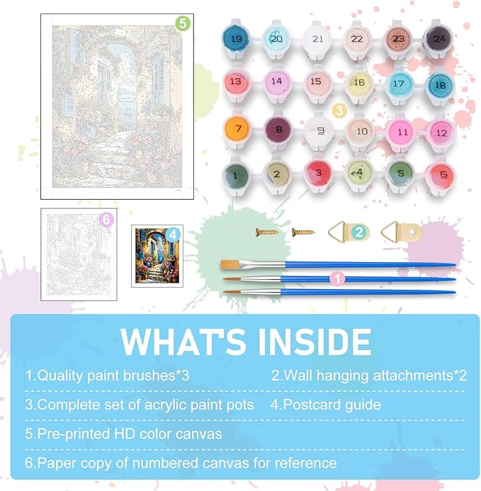 Paint by Numbers Kit for Adults - Seaside Acrylic Adult Paint by Number Kits on Canvas for Beginner, Seascape Landscapes DIY Oil Painting by Numbers for Adults Kit, Perfect for Home Decor Gift 16"x20"