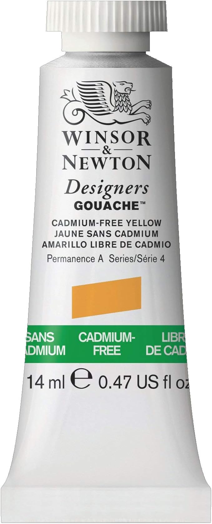 Winsor & Newton Designer's Gouache, 14 ml (0.47oz) tube, Cadmium-Free Yellow