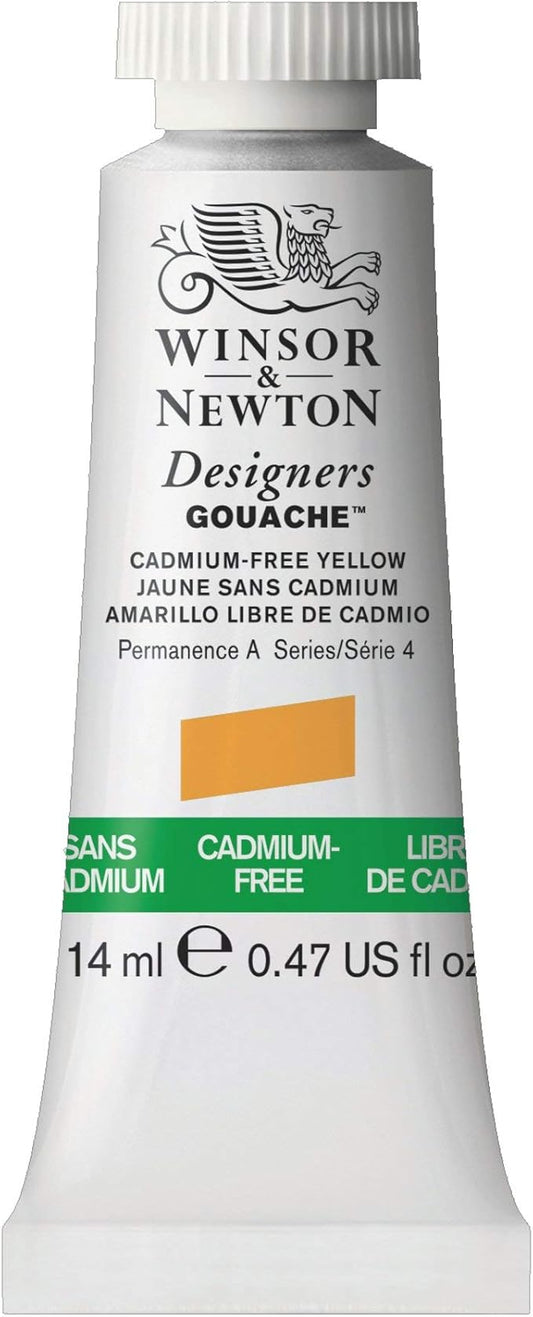 Winsor & Newton Designer's Gouache, 14 ml (0.47oz) tube, Cadmium-Free Yellow