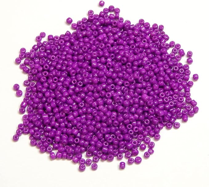 Perlin Glass Seed Beads 4mm 6/0 Round 1100pcs Mini Small Pony Spacer Beads Kit for Jewelry Making Earrings Bracelets Pendants Waist DIY Handmade (Purple Opaque)