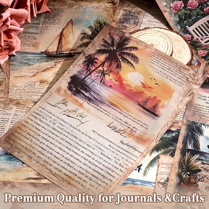 160 Sheets Vintage Retro Scrapbook Paper, Junk Journaling Supplies Kit for Bullet Journals, Collage Art, Poster & Room Decor, Card Making, Gift Wrapping