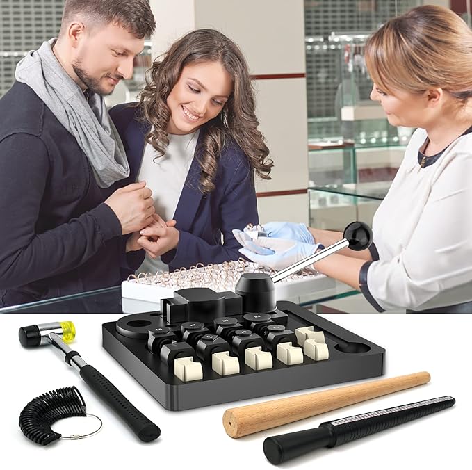 JAZORR Ring Bending Tool, Ring Bender with Nylon Dies Ring Making Tool, Ring Measurement Tool, Multi-Functional Ring Earring Bending Tool Jewelry Making Tool