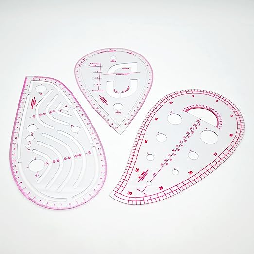 Fashion Clear Metric Sewing Ruler Set,French Curve Pattern Rulers for Beginners, Tailors, Designers, Quilting, Embroidery, Cross Stitch, Crochet, Knitting 9pcs