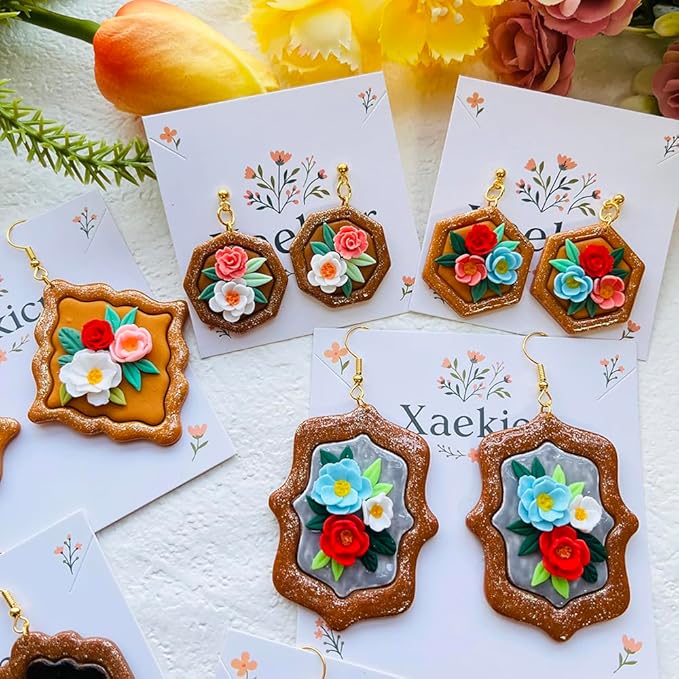 Baroque Style Polymer Clay Cutters Set, Decorative Frame Clay Cutters for Vintage Earrings, Polymer Clay Molds for Layered Designs, Clay Earring Cutters, Clay Tools for Crafting