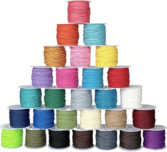 685m 30 Colors 1mm Waxed Polyester Cord Bracelet Cord Wax Coated String for Bracelets Waxed Thread for Jewelry Making Waxed String for Bracelet Making 10m for Each Color