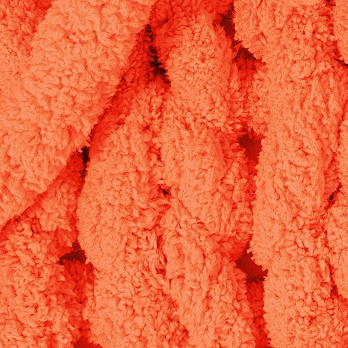 Chunky Chenille Yarn for Hand Knitting and Blankets, Super Soft Jumbo Yarn Pack for Crocheting, Bulky DIY Projects, 8 Skeins, Rust Orange