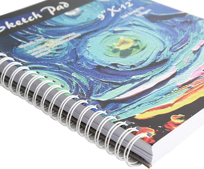 CONDA 9"x12" Sketch Book, 100 Sheets (68 lb/100gsm), Spiral Bound Artist Sketch Pad, Durable Acid Free Drawing Paper for Drawing Painting, Starry Sky