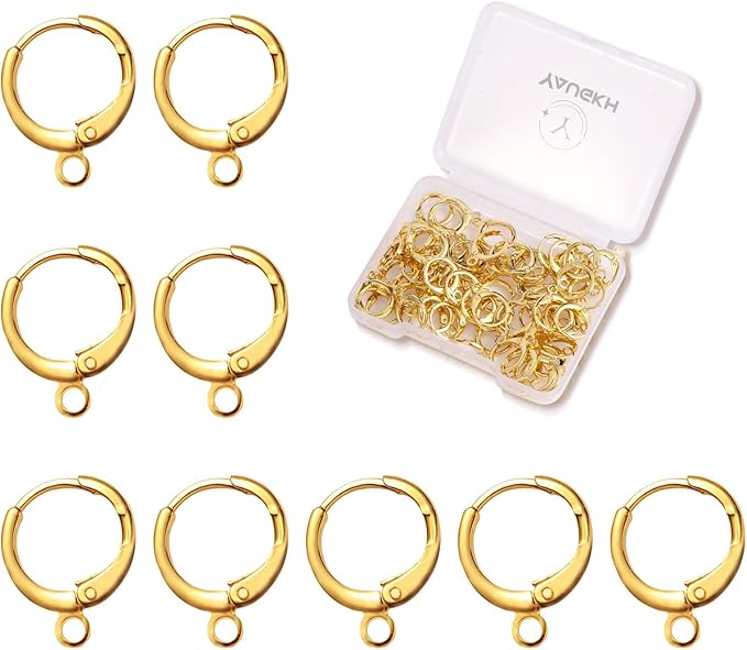 yaugkh 18k gold filled earring hooks hypoallergenic lever back huggie earwires dangle findings for jewelry making supplies