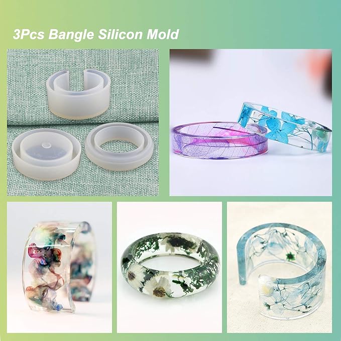 LET'S RESIN 30pcs Resin Jewelry Molds, Jewelry Molds for UV Resin, Resina Silicone Molds kit with Bracelet,Pendant,Ring for Epoxy Casting