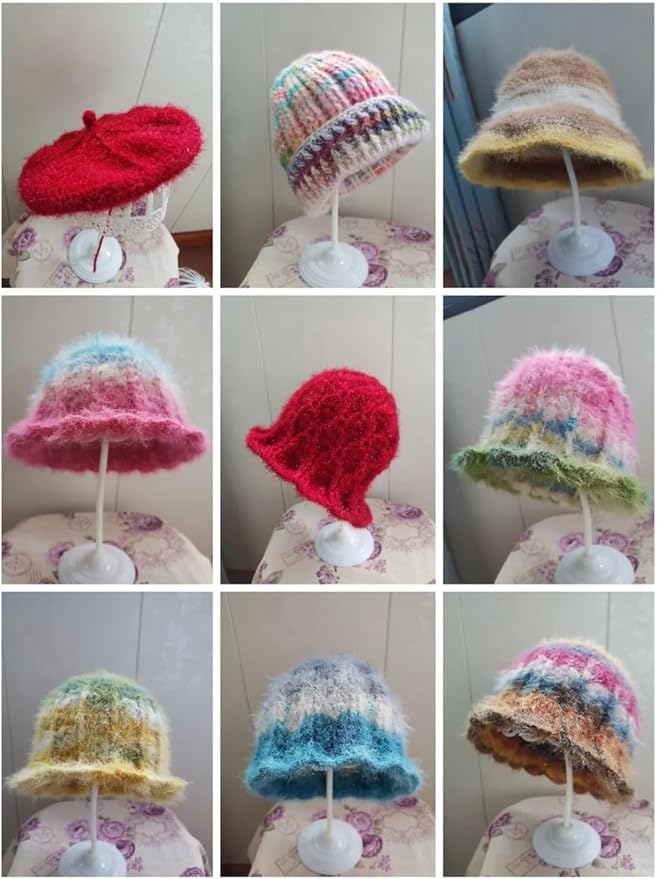 Snowbaby Wool Acrylic Blend Long Pile Yarn,(Worsted) Luxurious Fuzzy Multicolor Gradient Yarn for Knitting and Crocheting Hat Scarf Sweater, 2 * 3.52oz/100g 207yds(53-Clouds at Sunset)