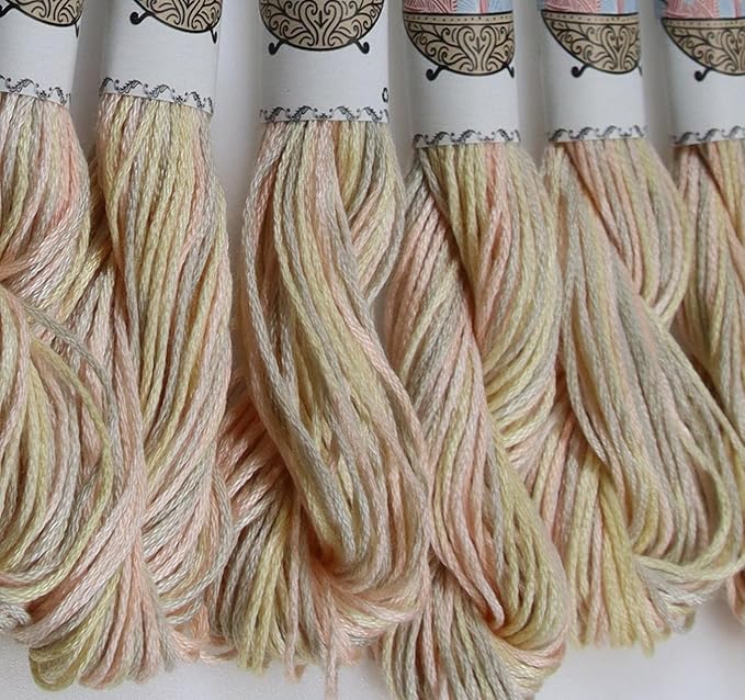 KCS Big skeins of 25 Meters Size 25 Color Variegated Cross Stitch Stranded Threads,6 skeins,4150