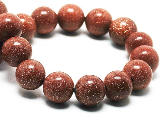 Stone Beads for Jewelry Making - 10mm Gemstone Round Beads for Bracelets(34-37pcs, Red Sand)