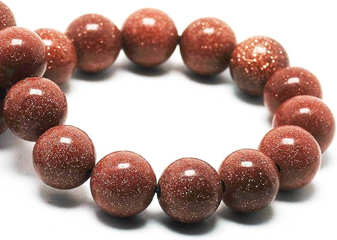 Natural Gemstone Beads for Jewelry Making - 10mm Stone Round Craft Beads for Bracelets(35-38pcs, Red Sand)